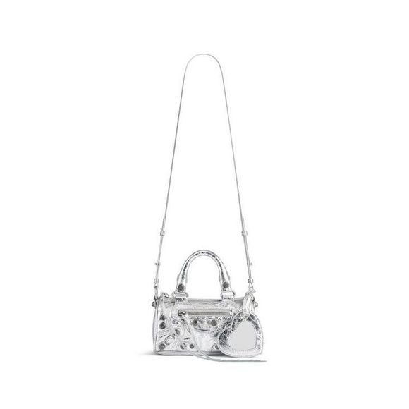 Balenciaga Le Cagole Nano Duffle Bag Metallized Silver - Picture 1 of 2